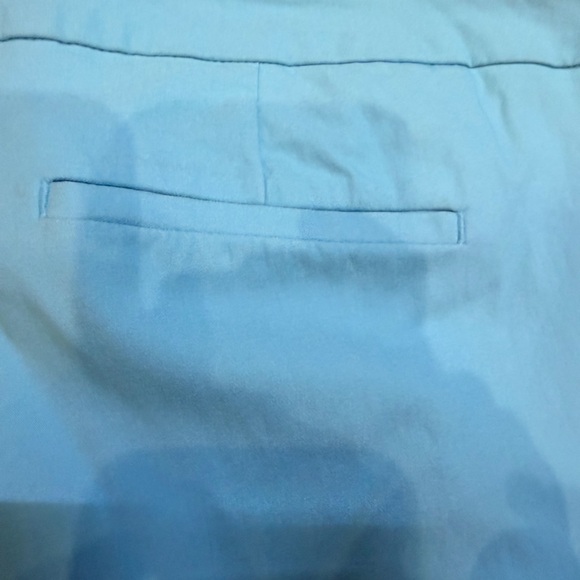 Chico’s Light Blue Cropped Pants Lace Trim Size 3 US 16 Pull On - Picture 8 of 11